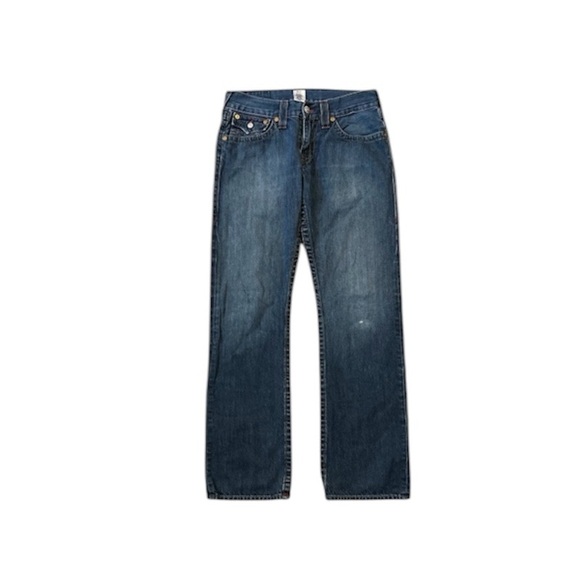 True Religion Other - TRUE RELIGION Denim Jeans Blue Men's Size 32 #112790 Straight Leg Distressed EUC